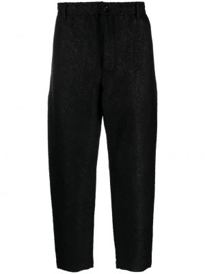 Pantaloni cu picior drept din jacard 4sdesigns negru