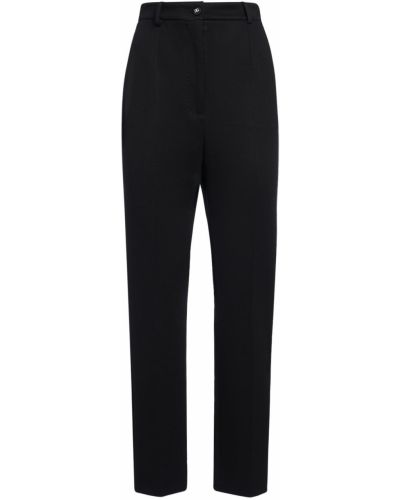 Pantalones rectos de tela jersey Dolce & Gabbana negro