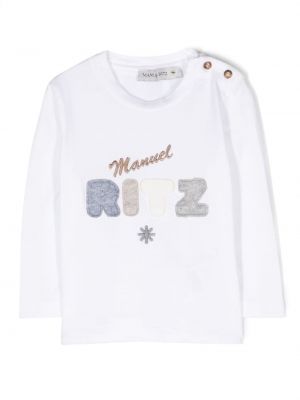 T-shirt con applique Manuel Ritz bianco