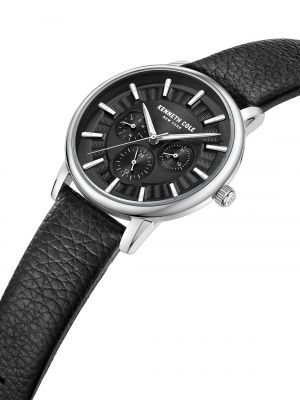 Спортивные кожаные часы в деловом стиле Kenneth Cole New York черные