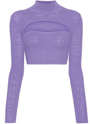Haut en tricot en jacquard Elisabetta Franchi violet