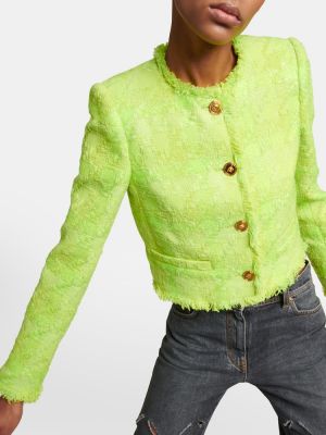 Geacă din tweed Versace verde