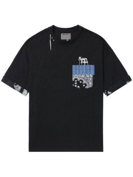T-krekls ar izšuvumiem ar kabatām Musium Div. melns
