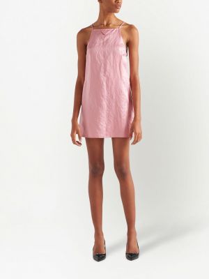 Saténové mini šaty Prada růžové