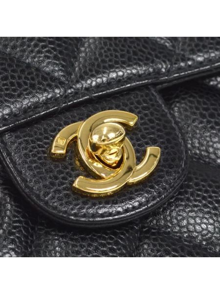 Mini bolso de cuero retro Chanel Vintage negro