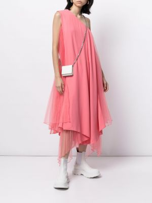 Sukienka koktajlowa tiulowa plisowana Juun.j różowa