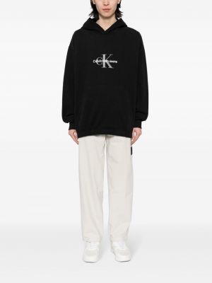 Siuvinėtas džemperis su gobtuvu Calvin Klein juoda