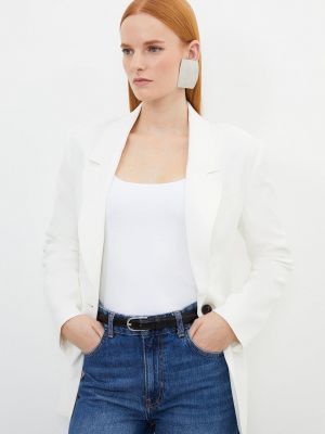 Пиджак из вискозы Karen Millen белый