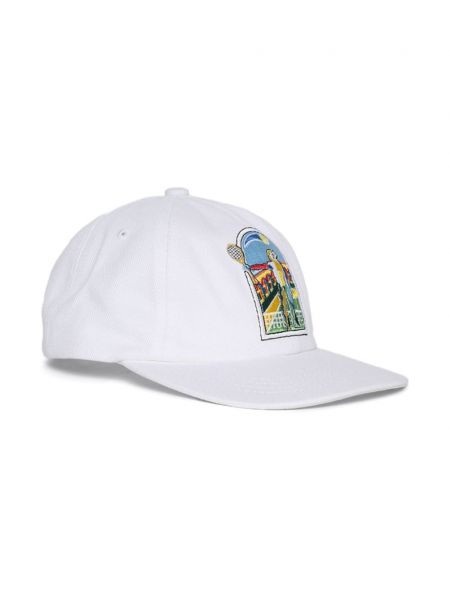 Haftowana czapka z daszkiem Casablanca biała