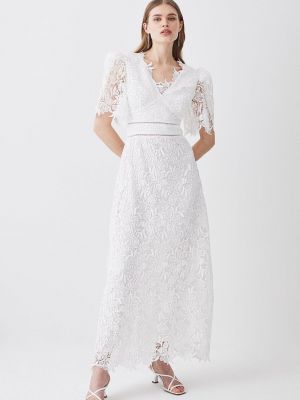 Кружевное длинное платье Karen Millen белое