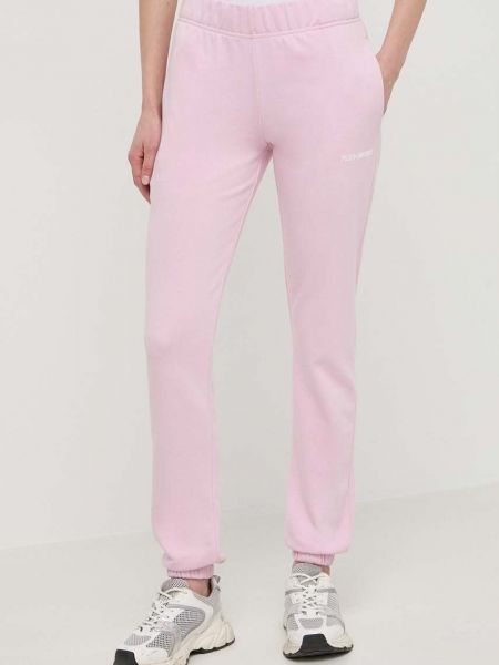 Spodnie sportowe bawełniane Plein Sport różowe