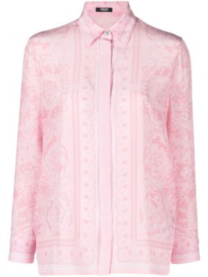 Svilena košulja s printom Versace
