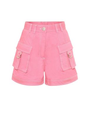 Shorts di jeans a vita alta Balmain rosa