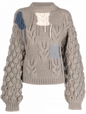Кашмирен пуловер Tuinch сиво