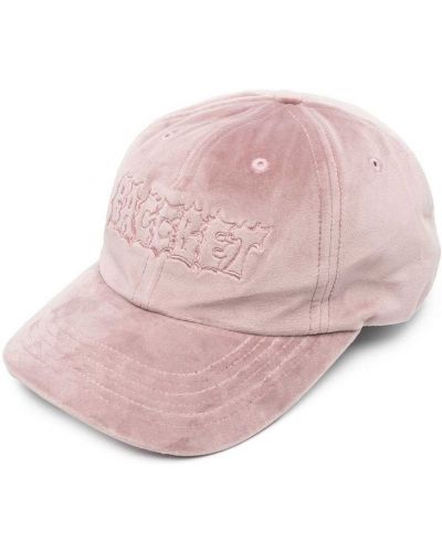 Fløyel brodert cap Paccbet rosa