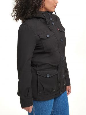 Хлопковая куртка с капюшоном Levi’s® черная