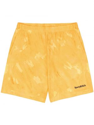 Bavlnené šortky s výšivkou Sporty & Rich žltá