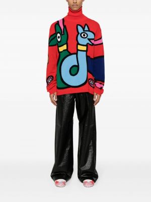Woll pullover Walter Van Beirendonck rot