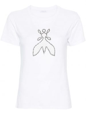 T-krekls ar pērlītēm Patrizia Pepe balts