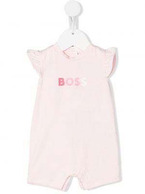 Боди с принтом Boss Kidswear, розовое