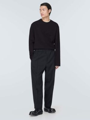 Maglione di cotone oversize Jil Sander nero