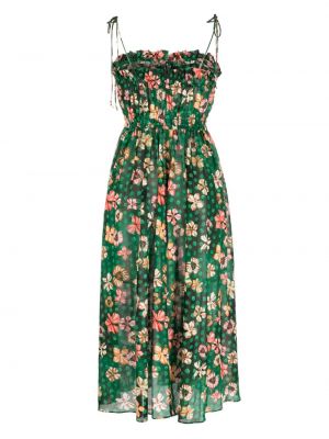 Květinové šaty s potiskem Ulla Johnson zelené