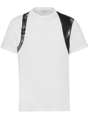 Тениска с катарама Alexander Mcqueen бяло