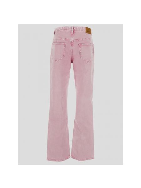 Proste jeansy bawełniane Isabel Marant różowe