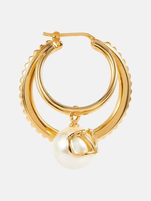 Náušnice s perlami Valentino zlatá