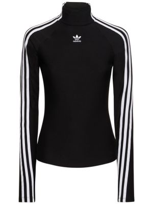Džemperis ar augstu apkakli ar garām piedurknēm Adidas Originals melns