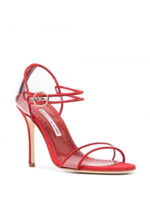 Semišové sandály Manolo Blahnik červené