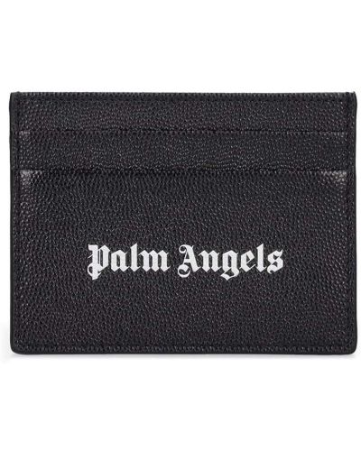 Δερμάτινος πορτοφόλι με σχέδιο Palm Angels μαύρο