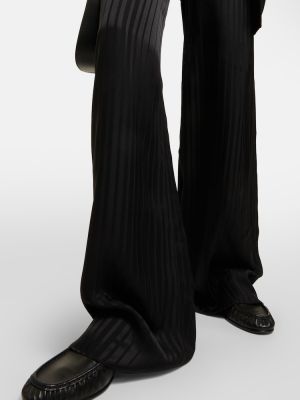 Voľné pruhované hodvábne nohavice Loro Piana čierna