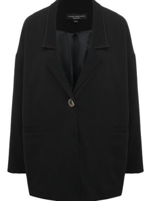Хлопковый пиджак Victoria Andreyanova черный
