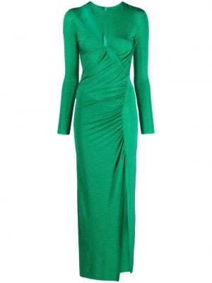 Křišťálové dlouhé šaty Nissa zelené