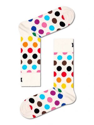 Білі шкарпетки в горошок Happy Socks