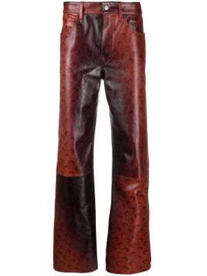 Pantaloni din piele Marine Serre roșu
