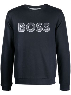 Siuvinėtas džemperis be gobtuvo Boss juoda