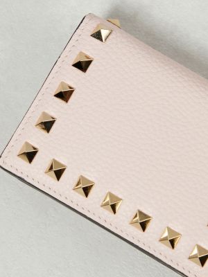 Kožená peňaženka Valentino Garavani ružová
