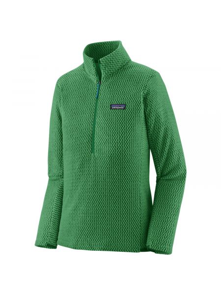 Флисовый свитер на молнии Patagonia зеленый