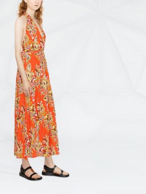 Kleid mit rückenausschnitt mit print Pucci orange