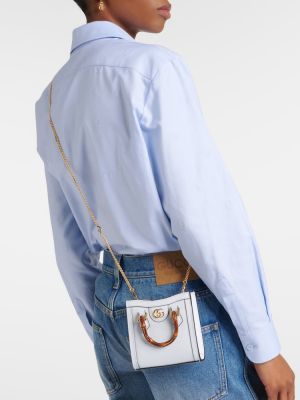 Bolsa de hombro de cuero Gucci azul