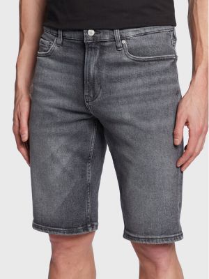 Džinsiniai šortai slim fit Calvin Klein Jeans pilka