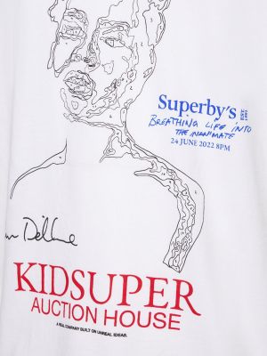 Jersey pamut póló nyomtatás Kidsuper Studios fehér