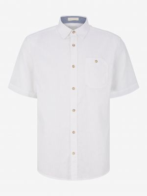 Lněná košile Tom Tailor bílá