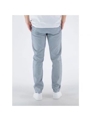 Pantalones rectos slim fit de algodón a rayas Guess azul