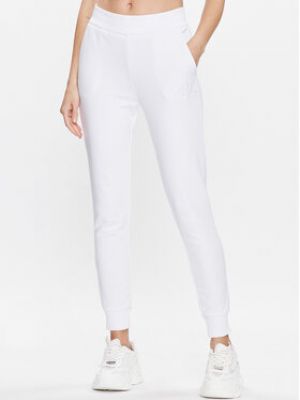 Priliehavé teplákové nohavice Armani Exchange biela