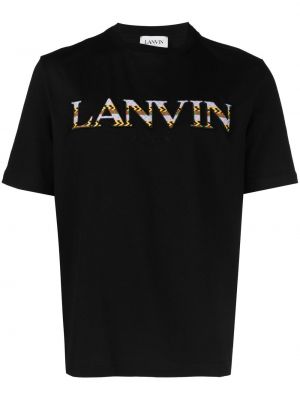 Тениска с принт с кръгло деколте Lanvin черно