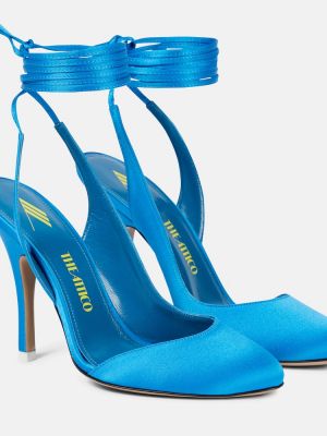 Сатенени полуотворени обувки The Attico синьо