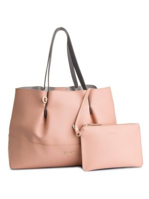 Τσάντα shopper Pollini ροζ
